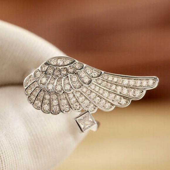 NWT 925 Silver Women White Sapphire Size 6-10 ring - Picture 3 of 4